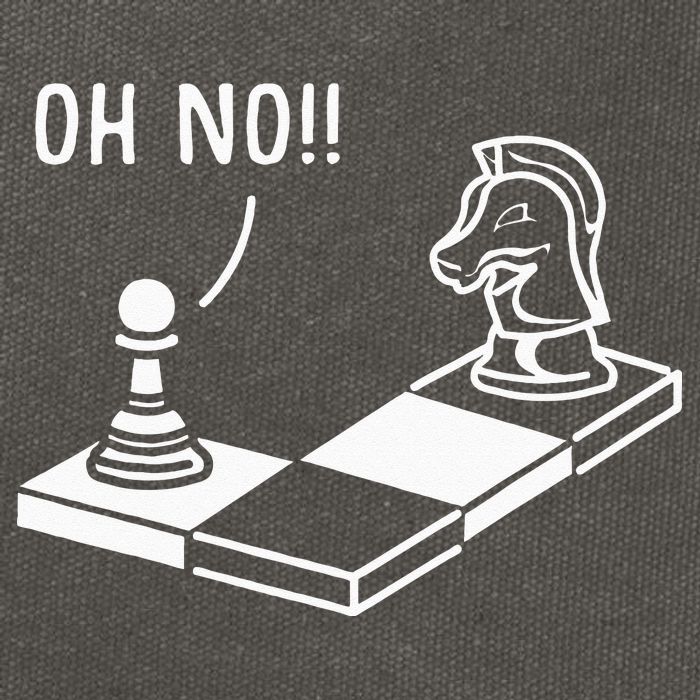 Oh No Knight To Pawn Funny Chess Player Gift Idea Board Game Cotton Canvas Backpack
