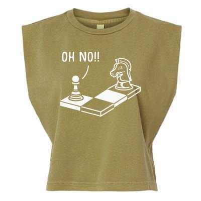 Oh No Knight To Pawn Funny Chess Player Gift Idea Board Game Garment-Dyed Women's Muscle Tee