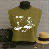 Oh No Knight To Pawn Funny Chess Player Gift Idea Board Game Garment-Dyed Women's Muscle Tee