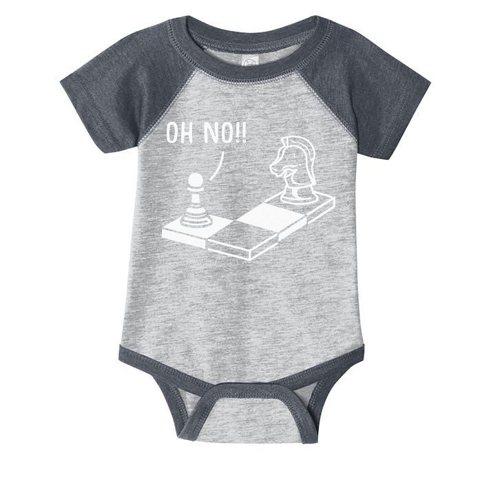 Oh No Knight To Pawn Funny Chess Player Gift Idea Board Game Infant Baby Jersey Bodysuit