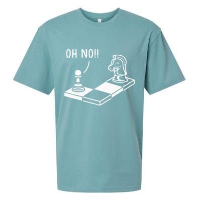 Oh No Knight To Pawn Funny Chess Player Gift Idea Board Game Sueded Cloud Jersey T-Shirt