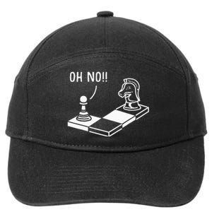 Oh No Knight To Pawn Funny Chess Player Gift Idea Board Game 7-Panel Snapback Hat