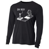 Oh No Knight To Pawn Funny Chess Player Gift Idea Board Game Cooling Performance Long Sleeve Crew