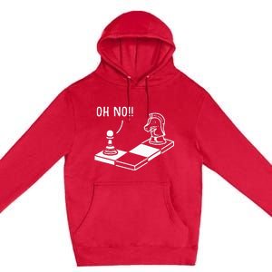 Oh No Knight To Pawn Funny Chess Player Gift Idea Board Game Premium Pullover Hoodie