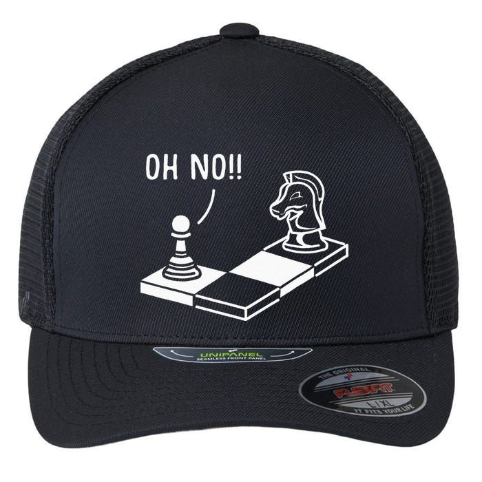 Oh No Knight To Pawn Funny Chess Player Gift Idea Board Game Flexfit Unipanel Trucker Cap