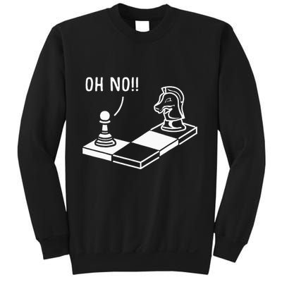 Oh No Knight To Pawn Funny Chess Player Gift Idea Board Game Sweatshirt