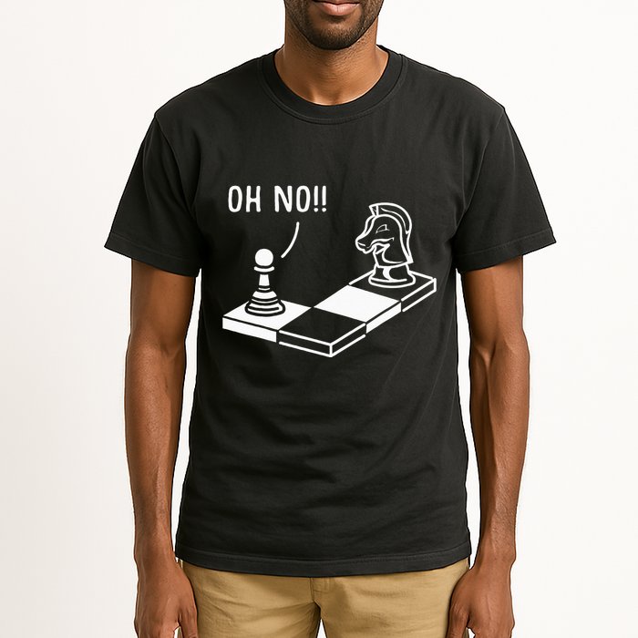 Oh No Knight To Pawn Funny Chess Player Gift Idea Board Game Tall T-Shirt