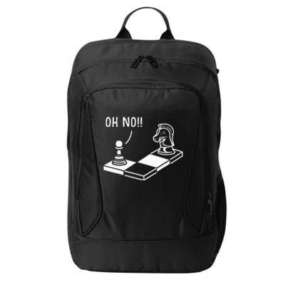 Oh No Knight To Pawn Funny Chess Player Gift Idea Board Game City Backpack