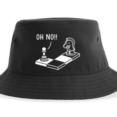 Oh No Knight To Pawn Funny Chess Player Gift Idea Board Game Sustainable Bucket Hat