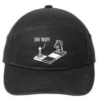 Oh No Knight To Pawn Funny Chess Player Gift Idea Board Game 7-Panel Snapback Hat