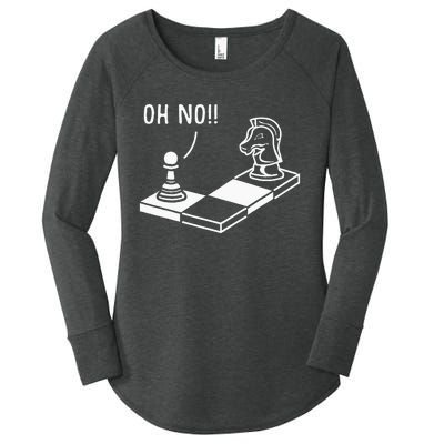 Oh No Knight To Pawn Funny Chess Player Gift Idea Board Game Women's Perfect Tri Tunic Long Sleeve Shirt