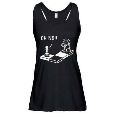 Oh No Knight To Pawn Funny Chess Player Gift Idea Board Game Ladies Essential Flowy Tank