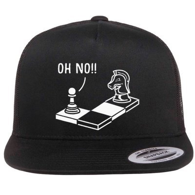 Oh No Knight To Pawn Funny Chess Player Gift Idea Board Game Flatbill Hat