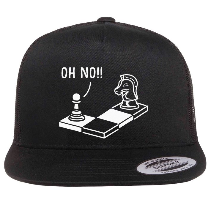 Oh No Knight To Pawn Funny Chess Player Gift Idea Board Game Flatbill Hat