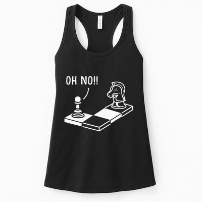 Oh No Knight To Pawn Funny Chess Player Gift Idea Board Game Womens Tank Top