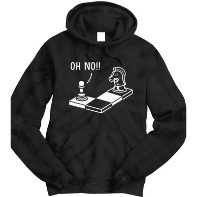 Oh No Knight To Pawn Funny Chess Player Gift Idea Board Game Tie Dye Hoodie