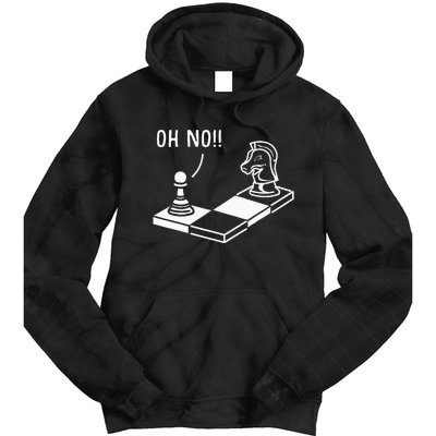 Oh No Knight To Pawn Funny Chess Player Gift Idea Board Game Tie Dye Hoodie