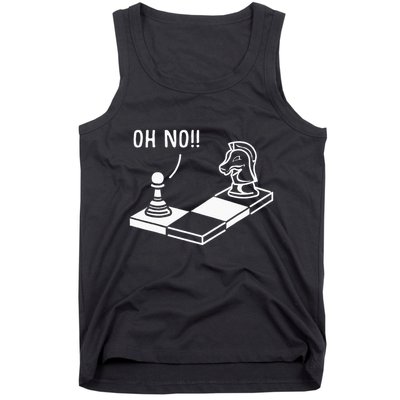 Oh No Knight To Pawn Funny Chess Player Gift Idea Board Game Tank Top