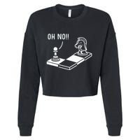 Oh No Knight To Pawn Funny Chess Player Gift Idea Board Game Cropped Pullover Crew