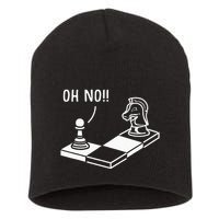 Oh No Knight To Pawn Funny Chess Player Gift Idea Board Game Short Acrylic Beanie
