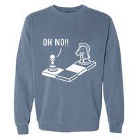 Oh No Knight To Pawn Funny Chess Player Gift Idea Board Game Garment-Dyed Sweatshirt