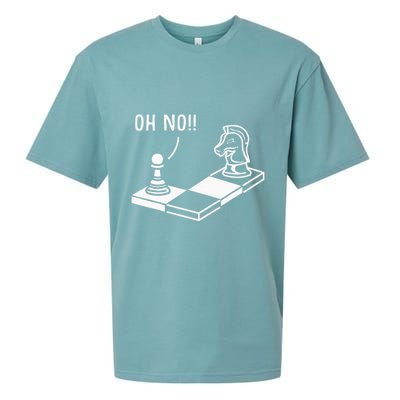 Oh No Knight To Pawn Funny Chess Player Gift Idea Board Game Sueded Cloud Jersey T-Shirt