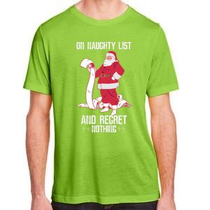 On Naughty List Funny Merry Christmas Day Santa Elf Graphic Hoodie Adult ChromaSoft Performance T-Shirt