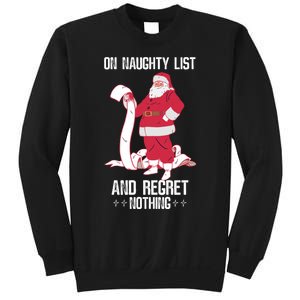 On Naughty List Funny Merry Christmas Day Santa Elf Graphic Hoodie Sweatshirt