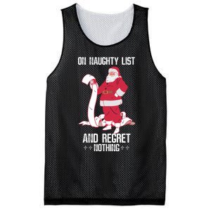 On Naughty List Funny Merry Christmas Day Santa Elf Graphic Hoodie Mesh Reversible Basketball Jersey Tank