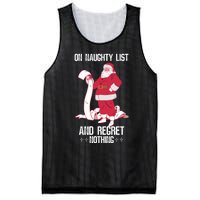 On Naughty List Funny Merry Christmas Day Santa Elf Graphic Hoodie Mesh Reversible Basketball Jersey Tank