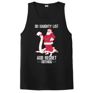 On Naughty List Funny Merry Christmas Day Santa Elf Graphic Hoodie PosiCharge Competitor Tank