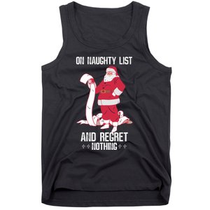 On Naughty List Funny Merry Christmas Day Santa Elf Graphic Hoodie Tank Top