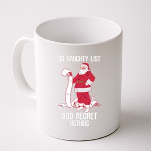 On Naughty List Funny Merry Christmas Day Santa Elf Graphic Hoodie Coffee Mug