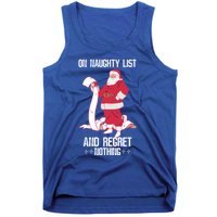 On Naughty List Funny Merry Christmas Day Santa Elf Graphic Gift Tank Top