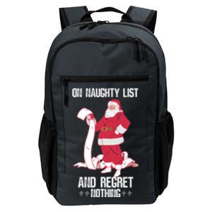 On Naughty List Funny Merry Christmas Day Santa Elf Graphic Gift Daily Commute Backpack