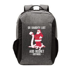 On Naughty List Funny Merry Christmas Day Santa Elf Graphic Gift Vector Backpack