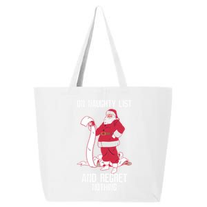 On Naughty List Funny Merry Christmas Day Santa Elf Graphic Gift 25L Jumbo Tote