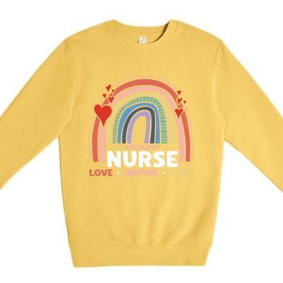 Oncology Nurse Love Inspire Heal Medical Healthcare Gift Premium Crewneck Sweatshirt