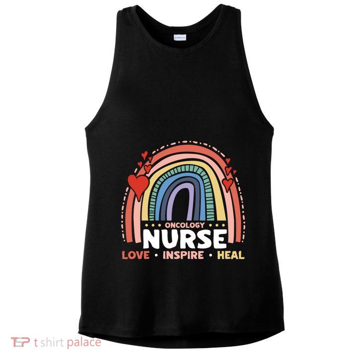 Oncology Nurse Love Inspire Heal Medical Healthcare Gift Ladies PosiCharge Tri-Blend Wicking Tank