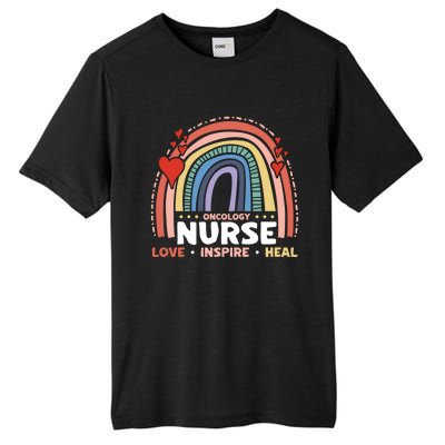 Oncology Nurse Love Inspire Heal Medical Healthcare Gift Tall Fusion ChromaSoft Performance T-Shirt