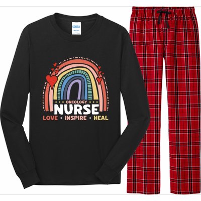 Oncology Nurse Love Inspire Heal Medical Healthcare Gift Long Sleeve Pajama Set