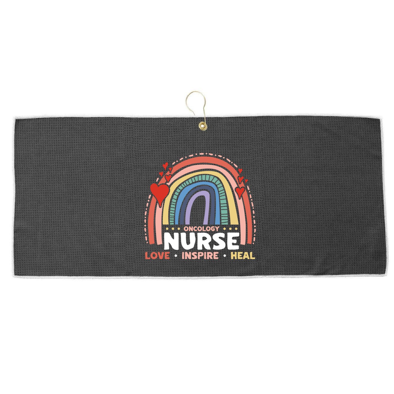 Oncology Nurse Love Inspire Heal Medical Healthcare Gift Large Microfiber Waffle Golf Towel