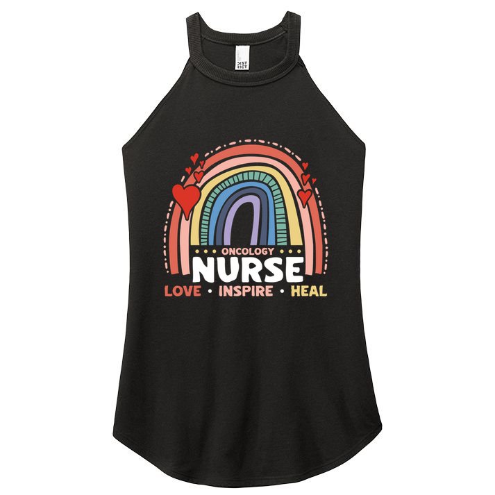 Oncology Nurse Love Inspire Heal Medical Healthcare Gift Women's Perfect Tri Rocker Tank