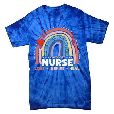 Oncology Nurse Love Inspire Heal Medical Healthcare Gift Tie-Dye T-Shirt