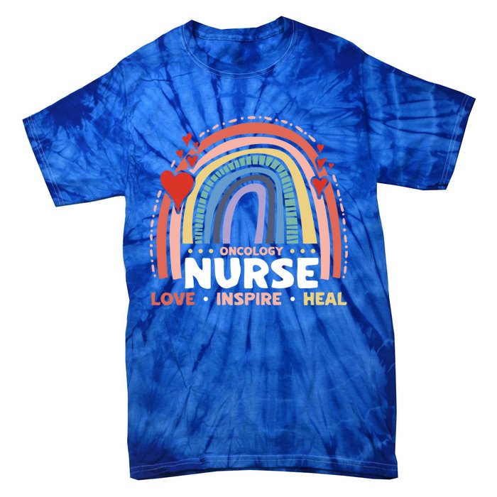 Oncology Nurse Love Inspire Heal Medical Healthcare Gift Tie-Dye T-Shirt