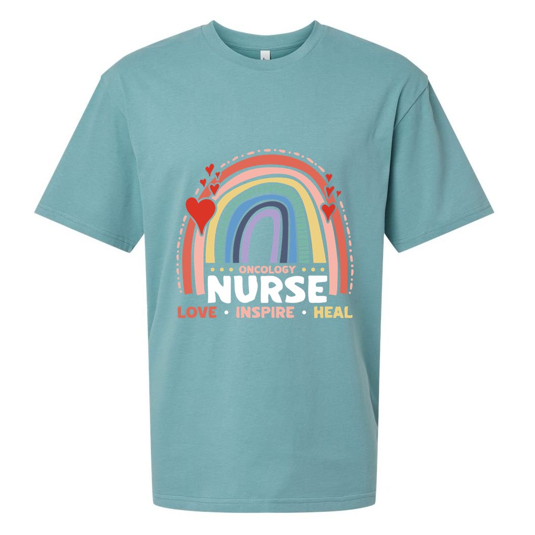 Oncology Nurse Love Inspire Heal Medical Healthcare Gift Sueded Cloud Jersey T-Shirt