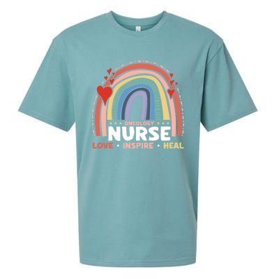 Oncology Nurse Love Inspire Heal Medical Healthcare Gift Sueded Cloud Jersey T-Shirt