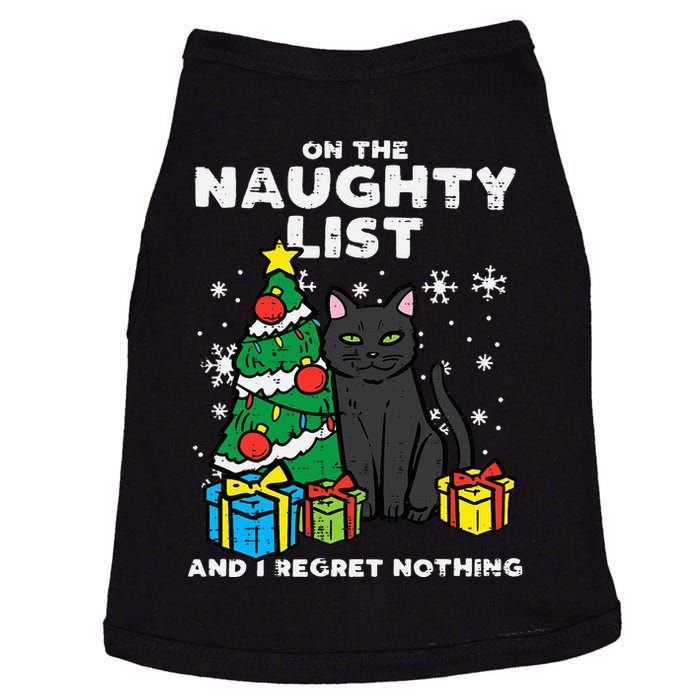 On Naughty List Regret Nothing Cat Fun Christmas Xmas Doggie Tank