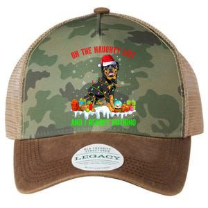 On Naughty List And I Regret Nothing Xmas Rottweiler Dog Meaningful Gift Legacy Tie Dye Trucker Hat