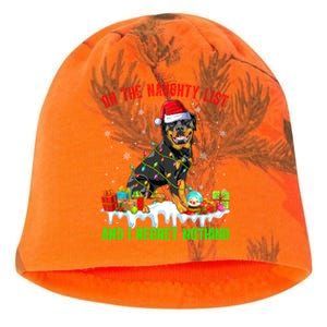 On Naughty List And I Regret Nothing Xmas Rottweiler Dog Meaningful Gift Kati - Camo Knit Beanie